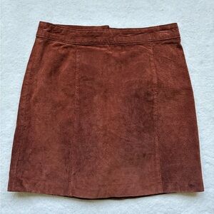Ralph Lauren REAL LEATHER RARE EDITION Mini Skirt - Rust Brown